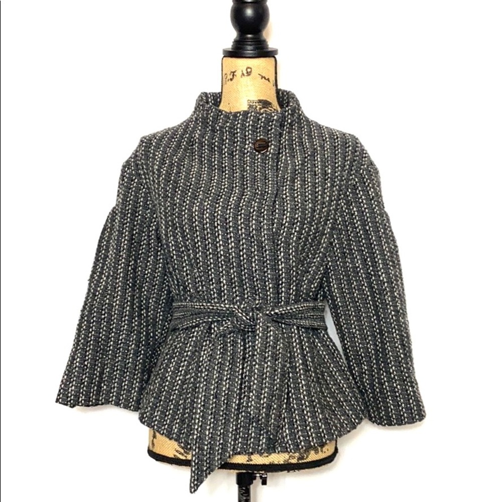 Magaschoni Vintage Grey Belt 3/4 Sleeve Jacket 8